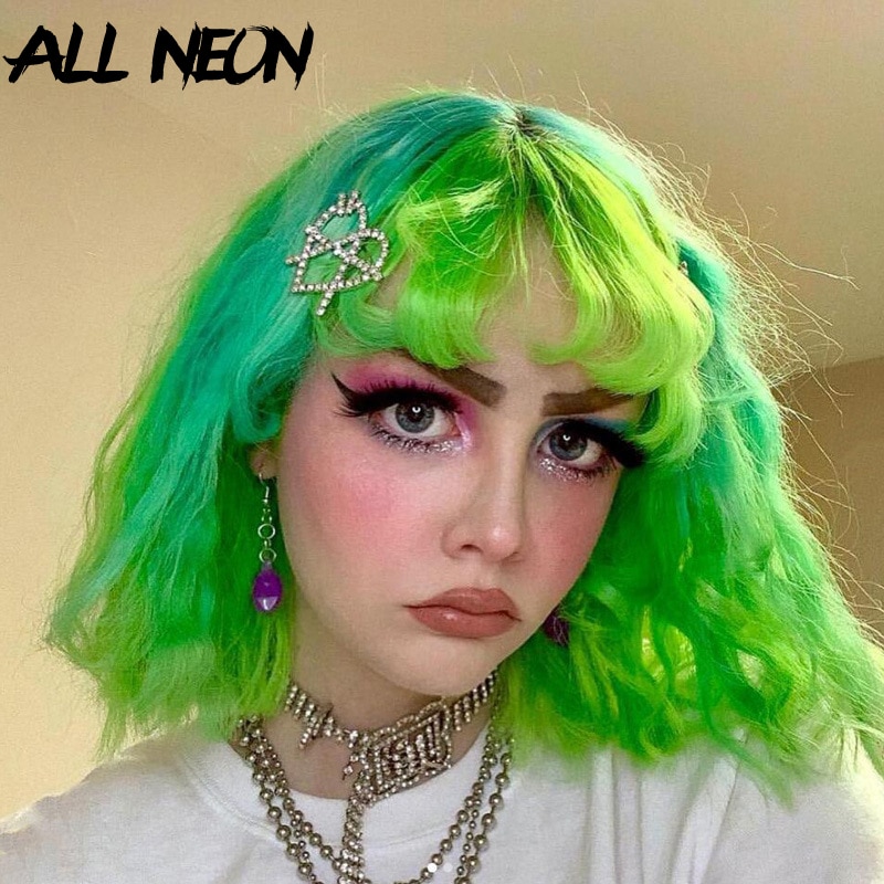 ALLNeon Süße Herz Haar Zubehör Streetwear Strass aushöhlen Kawaii E-mädchen Haarspange Party Kopfstück Edelstahl