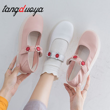 Nette schuhe frauen lolita schuhe rosa schuhe für frauen Runde kappe koreanische schuhe Dame wohnungen Weiß Frühling lässig Datierung frauen der schuhe
