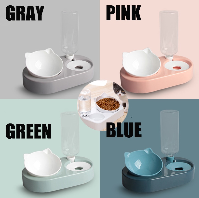 2-in-1 Katze Schüssel Wasser Spender Automatische Wasser Lagerung Haustier Hund Katze Lebensmittel Schüssel Lebensmittel Behälter mit waterer Haustier Waterer Zubringer