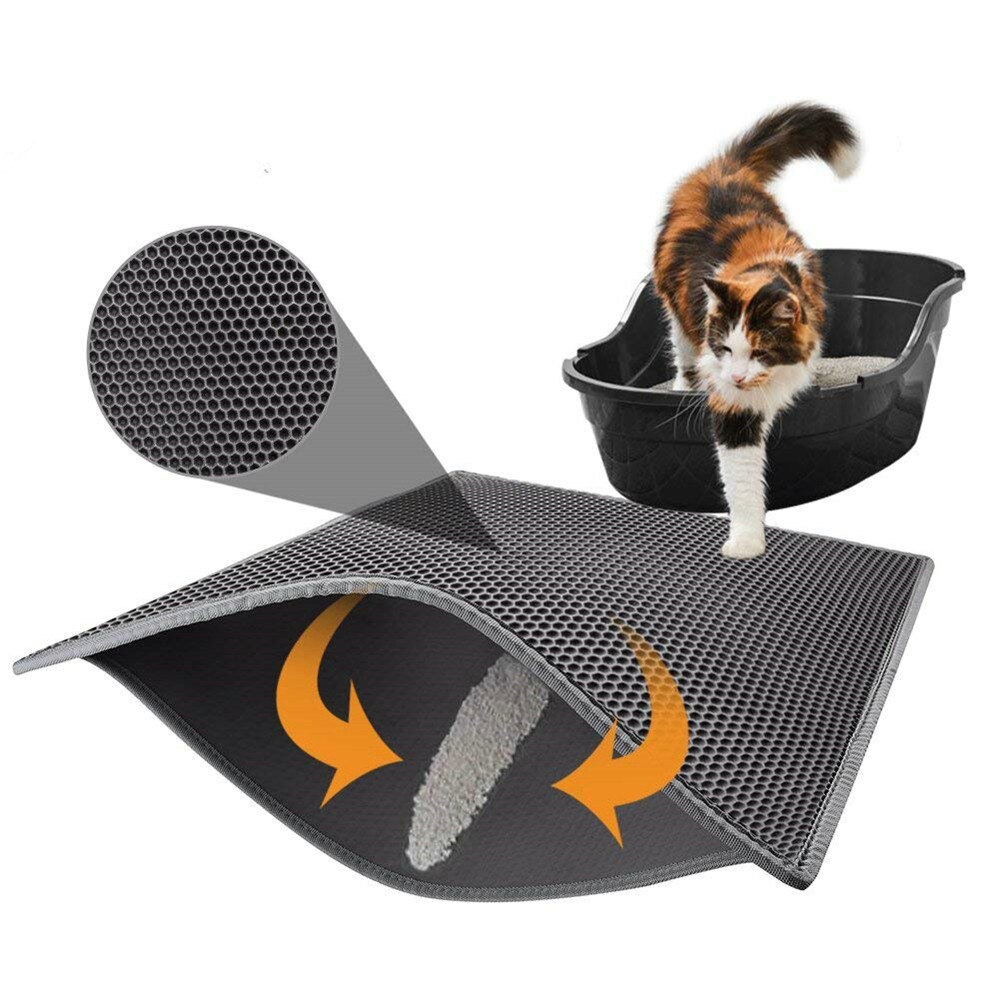 1 Stck Dual Schicht Katzenstreu matt Wasserdichte Waben EVA Streuen Kontrolle Fallensteller Pad