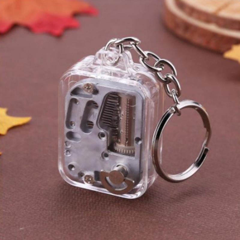 1PC Mini Musik Kasten KeyChain Multi-funktion Kreative Platz Sammler Acryl Musik Kasten Handwerk Bewegung Geburtstag