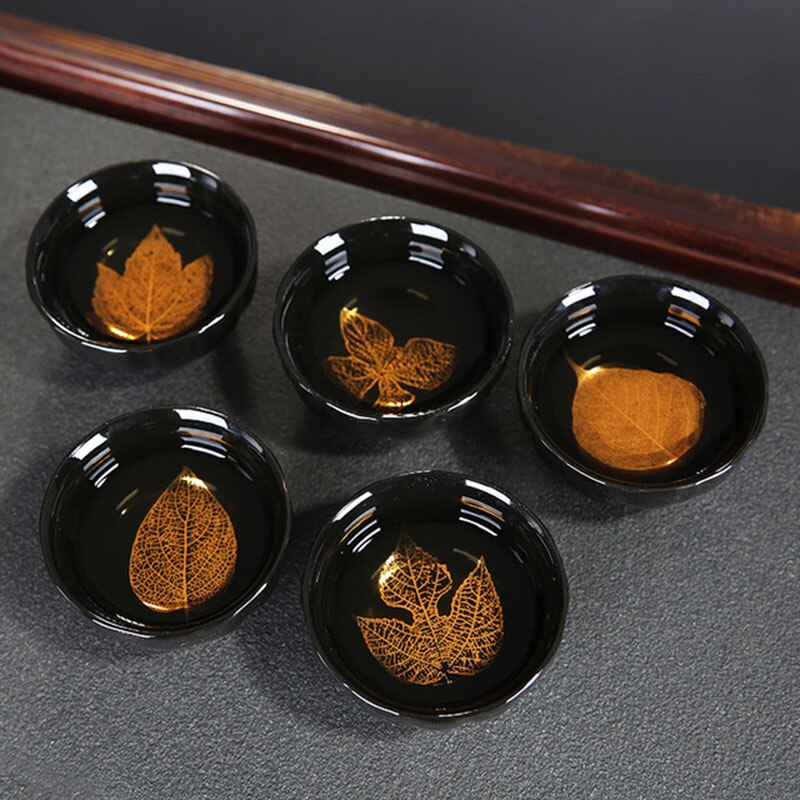 Kreative Teetassen Getränk Werkzeug 80ml Pocelain Kung-Fu Tee Tasse Ahorn Blätter Meister Tasse Weinprobe Tasse Schüssel