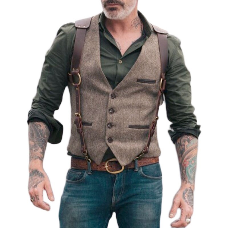 Colorblock Anzug Weste Männer Viktorianischen Steampunk lässig Herren Weste Gentleman Hochzeit Dünne Weste Kühlen Männer Gilet 3XL