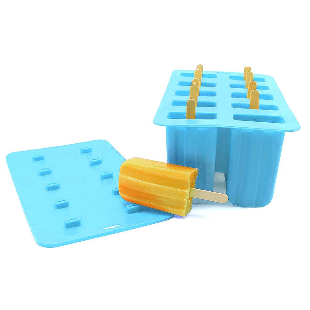 10-Raster Sommer Gefrierschrank Silikon Popsicle bilden Eis Schimmel Küche DIY Werkzeug