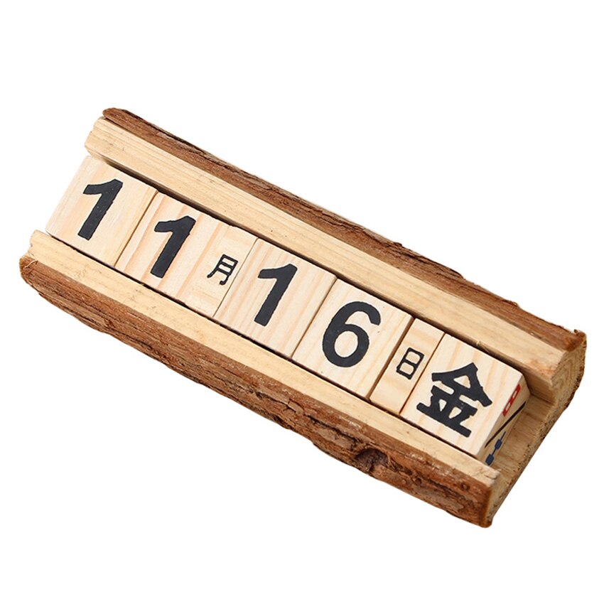 Kreative DIY Holz Block ewig Kalender Schreibtisch Kalender Holz Kalender Heimat-Sekretariat Dekoration