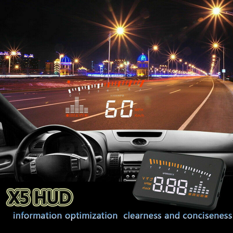 Universal- Auto GPS HUD Kopf hoch Anzeige Geschwindigkeit Warnung Alarm Spannung Monitor Sicher Autos Innere Geschwindigkeitsmesser