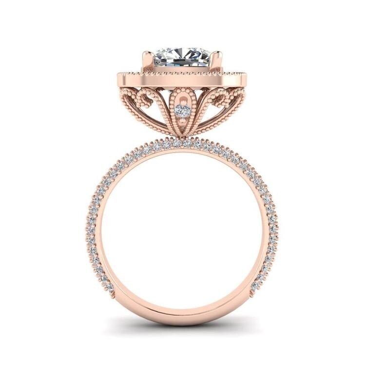 FDLK Neue Luxus Rose Gold Ring Weiß Ring Strass Ring Jahrestag Braut, Verlobung, Hochzeit Ring Schmuck