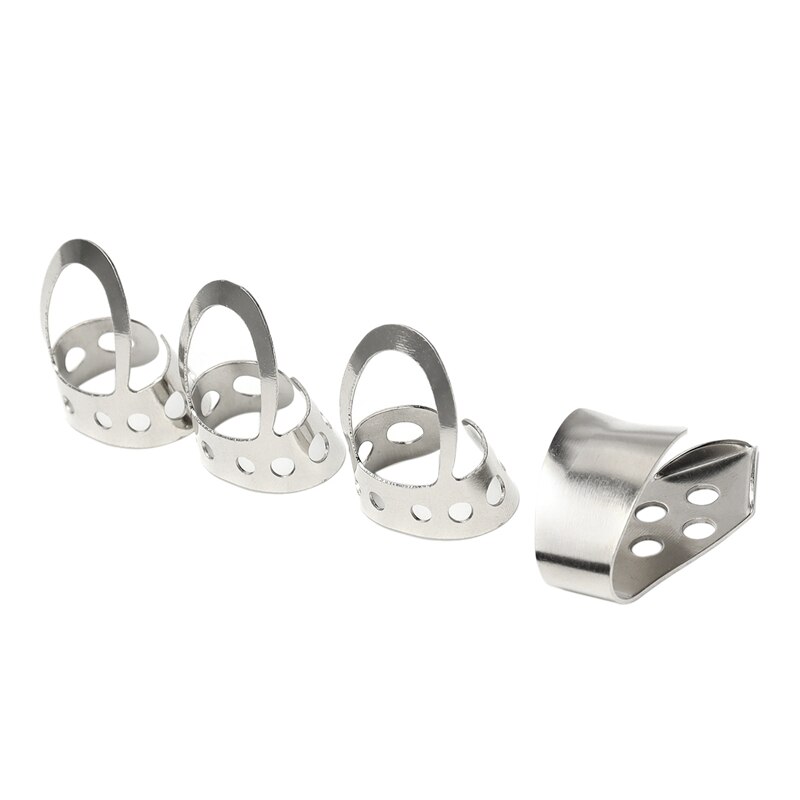 4Stck Metall Verstellbarer Daumen Finger Gitarre wählt für Akustische Gitarre Banjo Ukulele