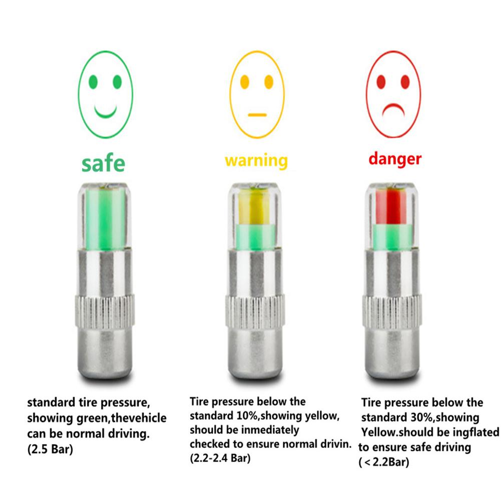 BEESCLOVER 2,4 Bar Auto Reifendruck Überwachung Ventil Kappe Sensor überwachung Auto reifendruck Anzeige 3 Farbe Auge-Alarm rNO