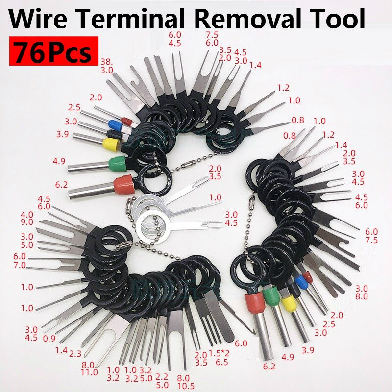 76 stücke Auto Terminal Entfernung Elektrische Verdrahtung crimpen Stecker Stift Auszieher Bausatz Autos Draht Terminal Reparatur Hand Autos Werkzeuge