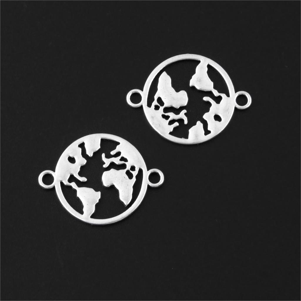 30Stck Silber Farbe Quaddel Karte Charme Erde Stecker Erde Anhänger Herstellung Ohrring Armbinde Schmuck Zubehör 17x23mm a3150