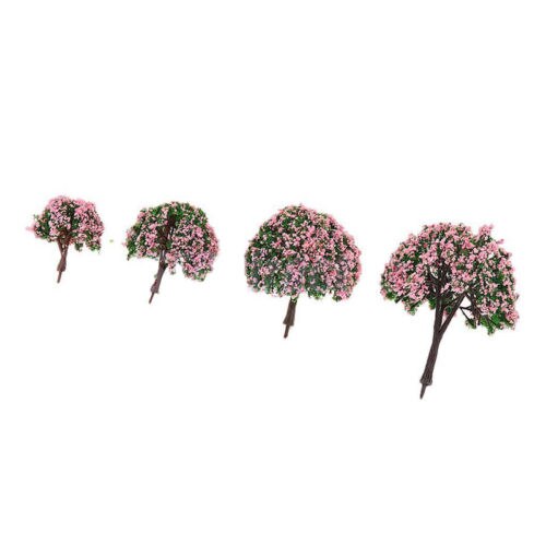 4 modell Baum SchöNe Blume Baum Zug Eisenbahn Park Architektur Landschaft Dekor