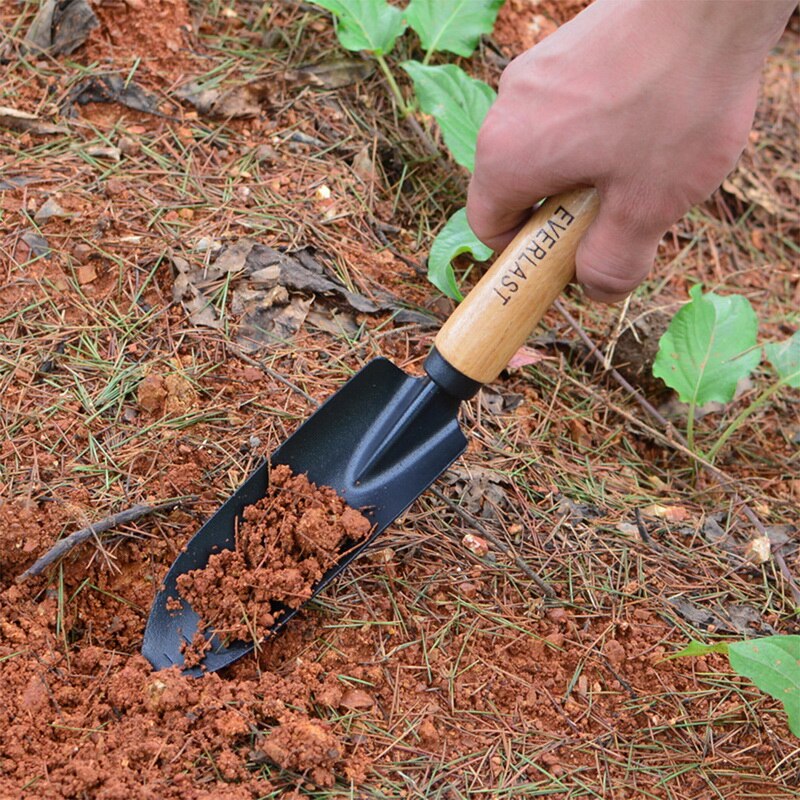 Hohe Härte Hand Kelle Mini Schaufel Garten draussen-Werkzeug Holz Hause Griff Kleine Garten Schaufeln für Wurzeln Pflanzung Tragbare