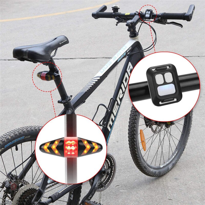 Wasserdicht Fahrrad Schwanz LED Licht Fahrrad Blinker Lichter Mit Richtung Fernbedienung Fahrrad Hinten Sicherheit Warnung Licht Lampe