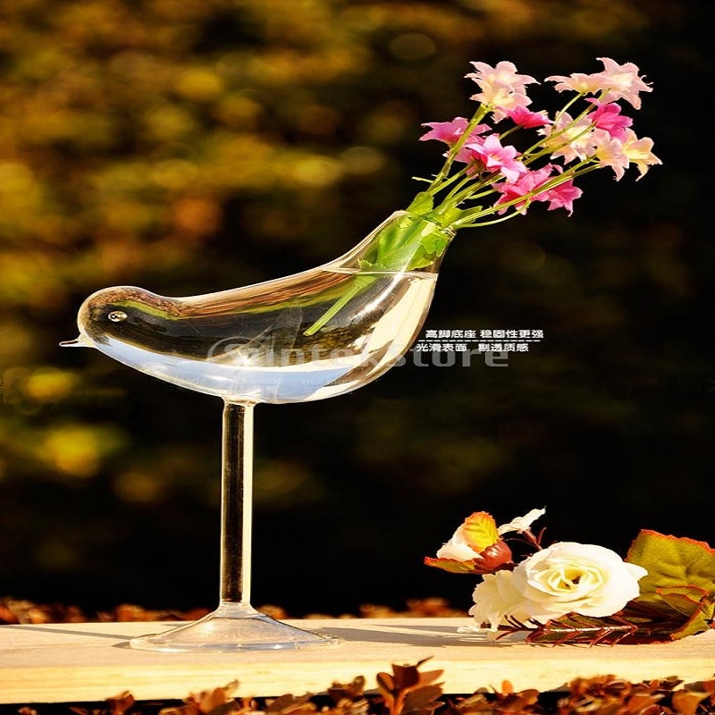 Blume Pflanze Hydrokultur Vase Terrarium Container-Heimat-Dekoration Vogel Borosilikat Wärme-beständig Glas Flasche Heimat Dekor