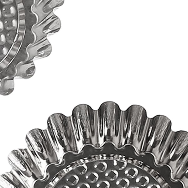 20Stck Edelstahl Ei Torte bilden mit Rund Rille , Kuchen Backform, wiederverwendbare Metall Muffin Backen Tasse