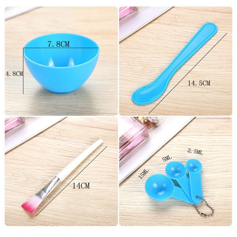 6 teile/satz DIY Gesichts Schönheit Maske Schüssel Frauen Kosmetik machen-hoch Werkzeug mit Pinsel Gemischt Rühren Spachtel Stock Messlöffel Bausatz