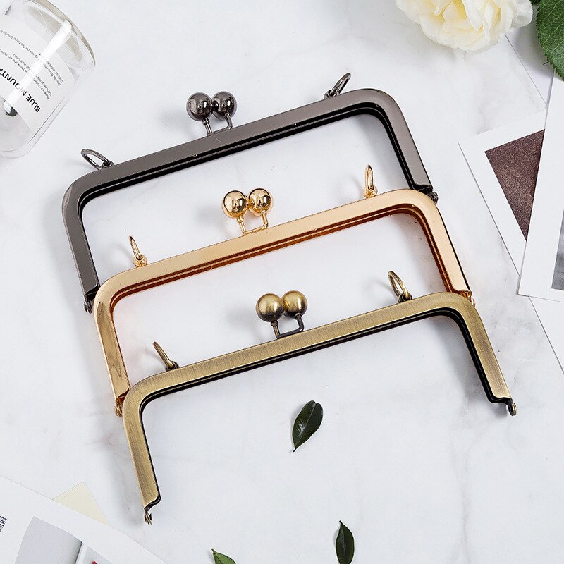 20,5 cm Geldbörse Rahmen Aufhänger Rechteck Metall Kuss Schließe Sperre Geldbörsen Griff Handtasche handgefertigt Diy Geldbörse Tasche Zubehör Teile 1PC