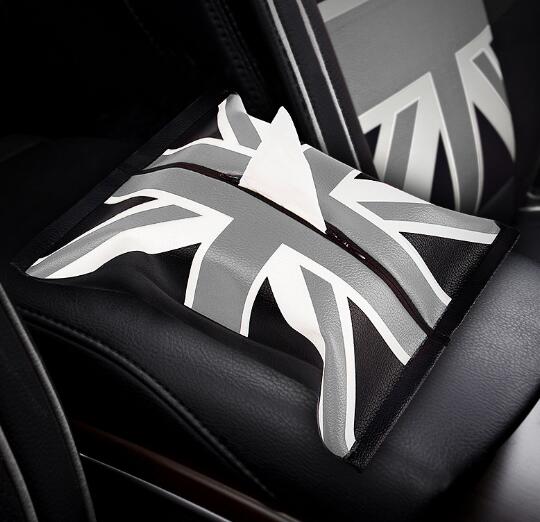 Auto Gewebe Kasten PU leder Auto Gewebe Kasten Serviette Halfter Auto Gewebe Halfter Auto sitz Kasten Auto Zubehör Für BMW Mini