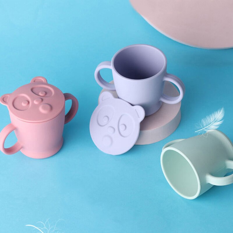 Karikatur Nette Baby Tassen freundlicher Trinken Ausbildung Gute Klasse Silikon Tasse Anti-herbst Dicht Lernen Trinken Flasche