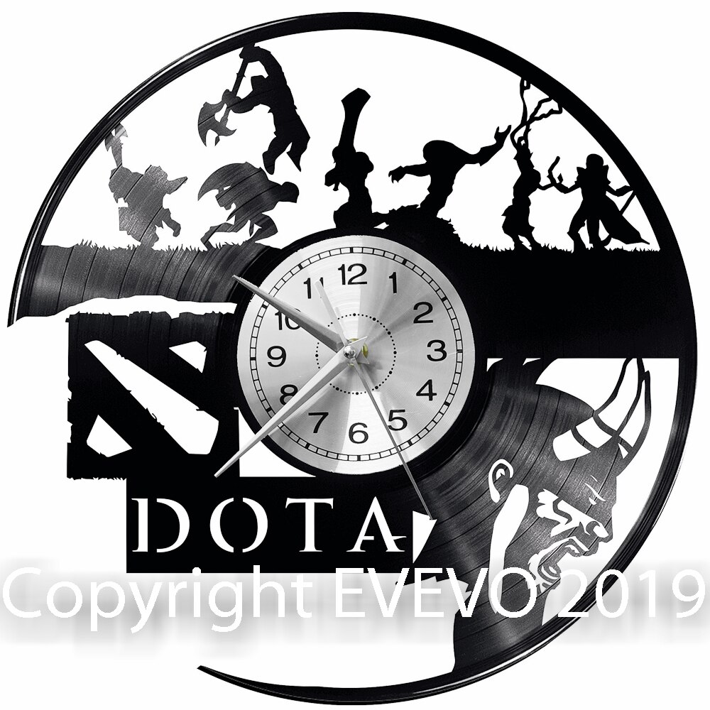 Dota2 Wanduhr Vinyl Schallplatte retro Uhr Handgemachte Jahrgang Stil Zimmer Heimat Dekorationen Großes Uhr