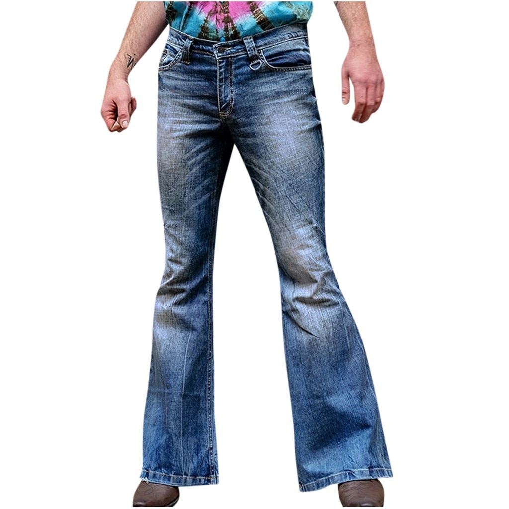 Neue Mens groß Ausgestelltes Jeans BootCut Bein Hosen verlieren Männlichen Klassische Denim Jeans Glocke-Unterseite-Jeans für Männer Hosen herren