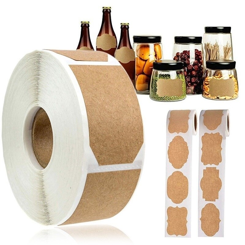 300pc/rollen Kraft Aufkleber Handschrift Bequemlichkeit Aufkleber Abdichtung Rindsleder Aufkleber Etikett für Küche Klassifizierung DIY Stichworte