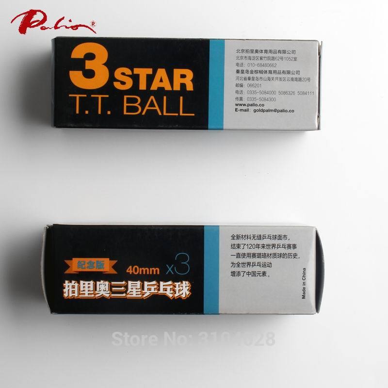 Palio offizielle 3 sterne Zelluloid jahrestag tischtennis bälle 40mm für tischtennis schläger spiel pong pong spiel 6 kugeln