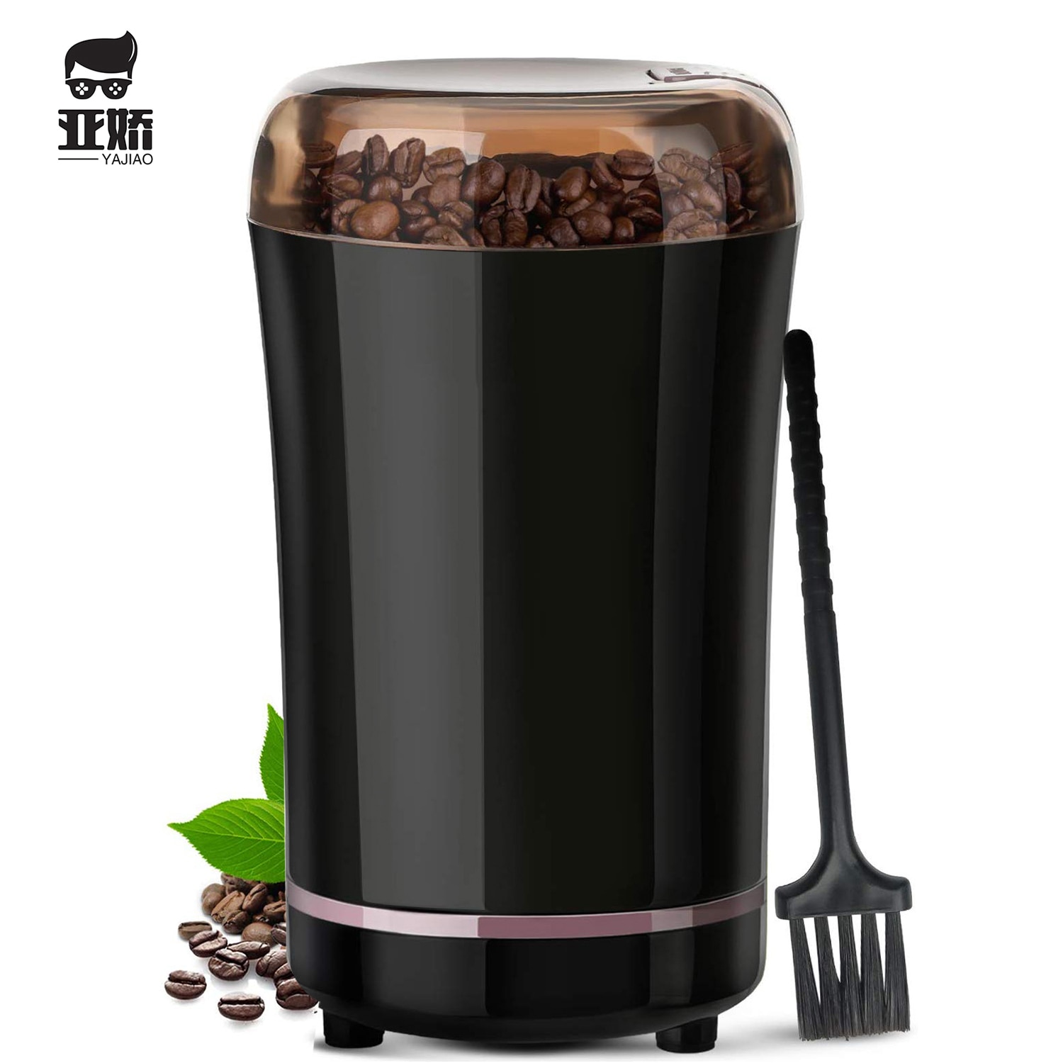YAJIAO Kaffee Maschine Elektrische Schleifer Bohne würzen mit Edelstahl Klinge Abnehmbare Energie für Kaffee Bohnen Gründe Körner