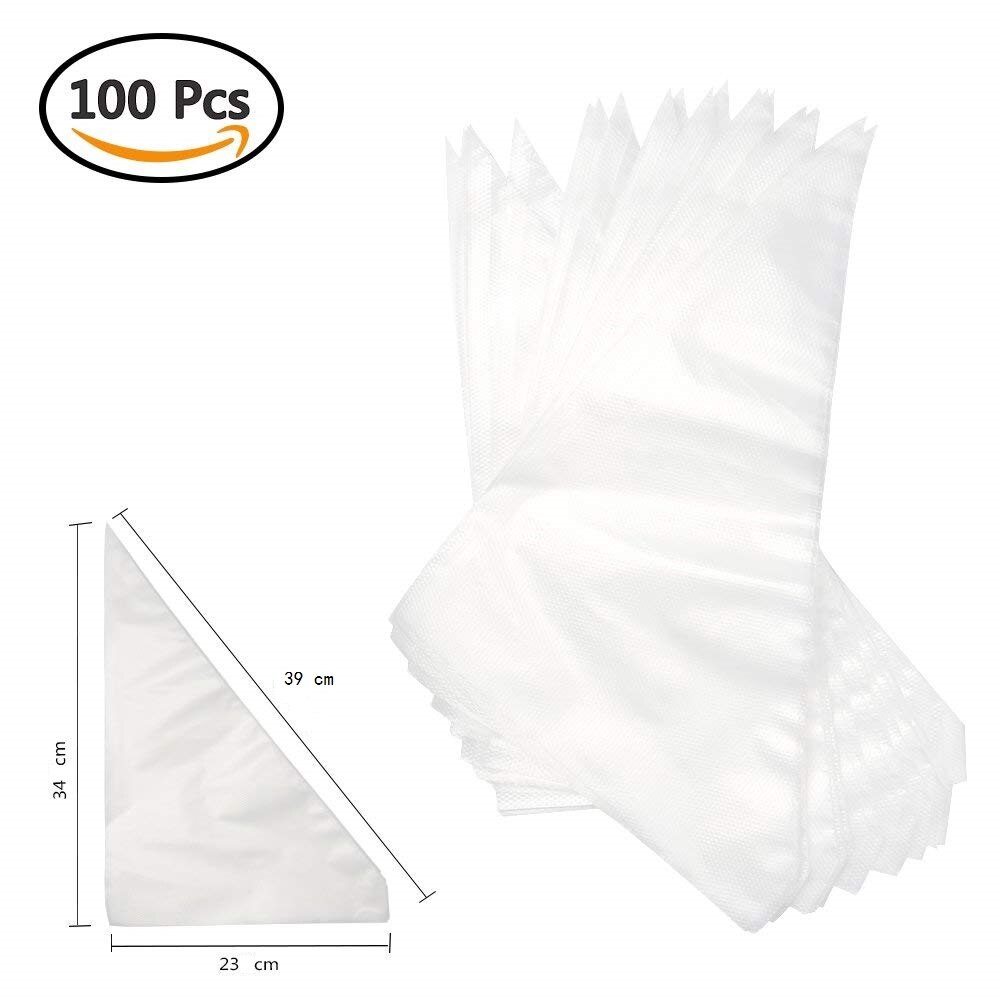 100 Stck extra Große Größe Einweg Gebäck-tasche Zuckerglasur-friedliche Tasche Kuchen Cupcake Dekorieren Taschen Backformen Cookie Cutter Kuchen Werkzeuge