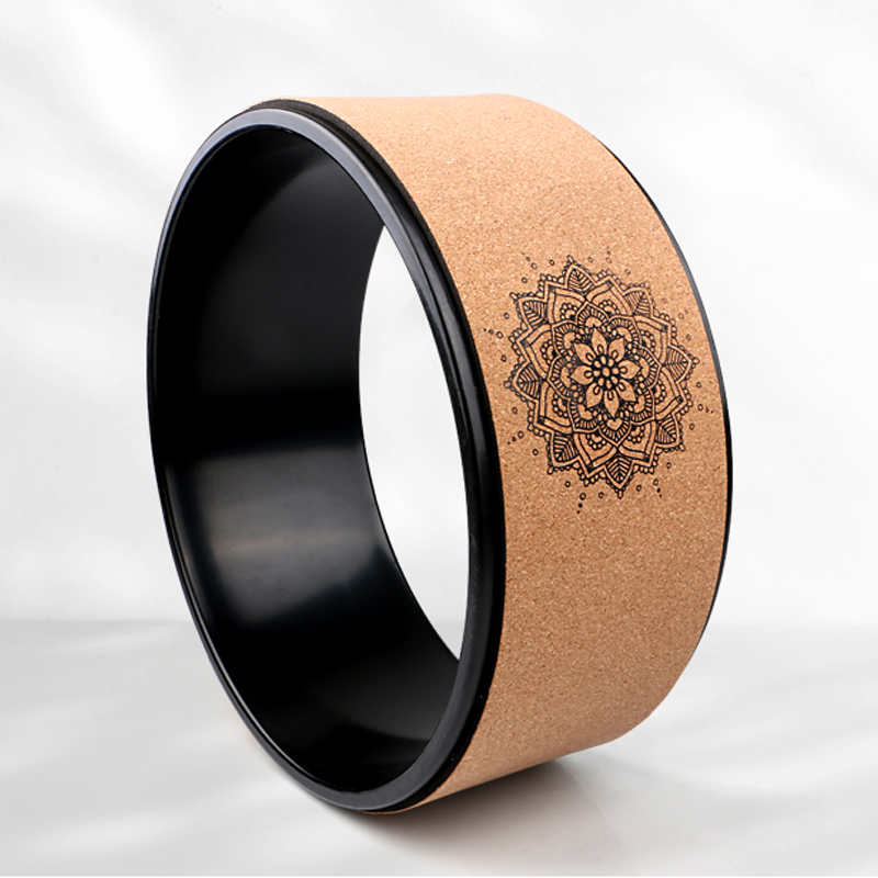 Natürliche Kork TPE Yoga Rad Weiche ungiftig Yoga Hilfs Rad Massage Rad Biegung Kunst Pilates Yoga Kreis Kork 32,5*13 cm