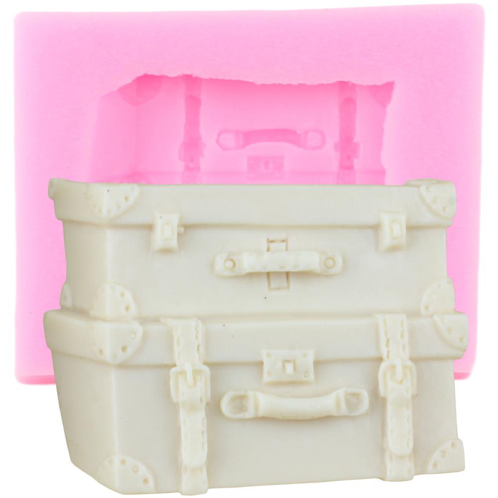 Koffer Kasten Gepäck Silikon bilden Fondant Schimmel DIY Zucker Kuchen Dekorieren Werkzeuge Süßigkeit Schokolade Formen