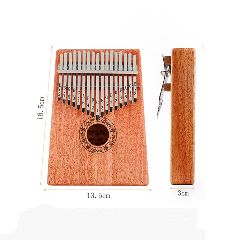 17 schlüssel Kalimba Mahagoni Daumen Klavier Massivholz Daumen Klavier Finger Mini Tastatur Tragbare Instrument für Anfänger