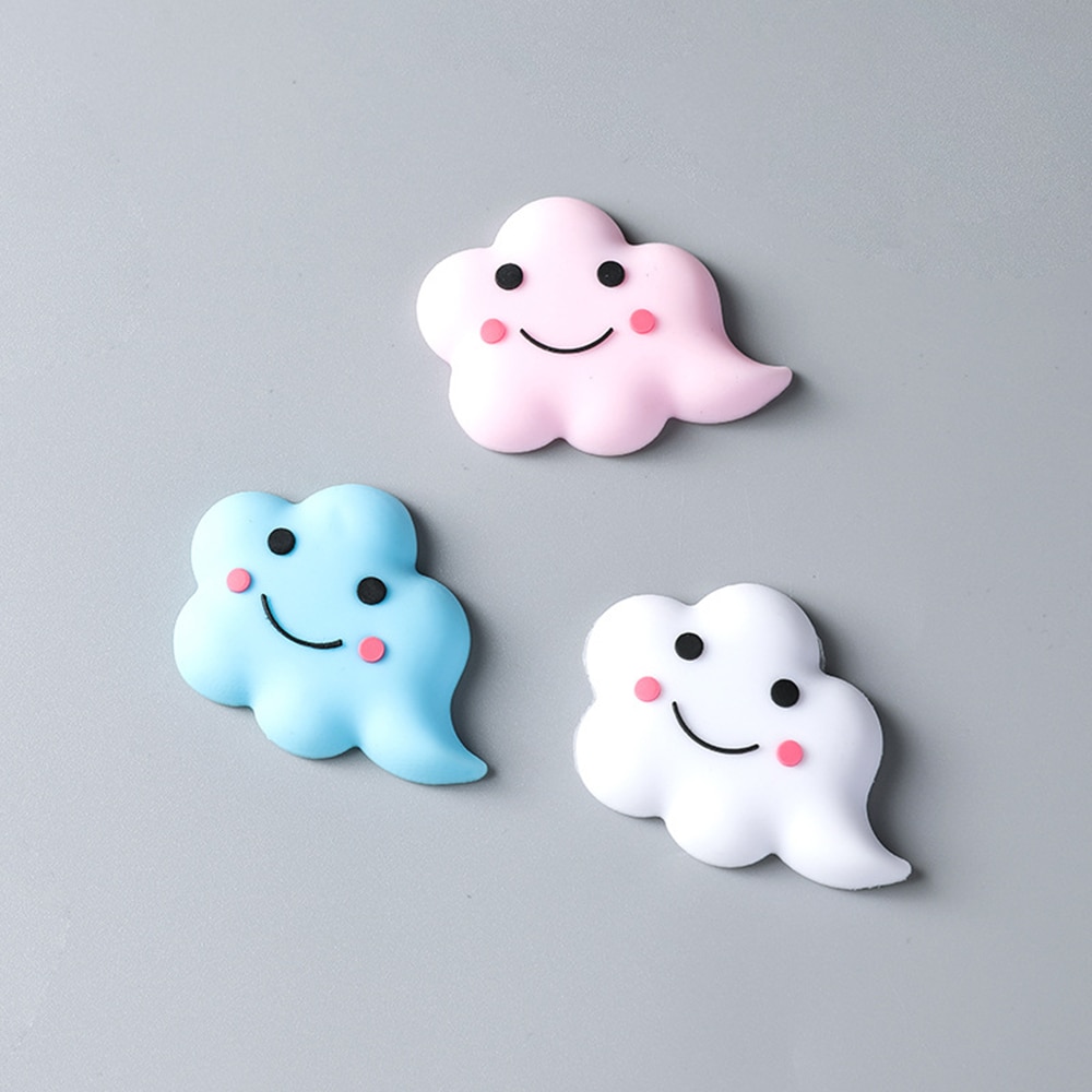 1 stück 3D Weiß Farbe Wolke Kühlschrank Aufkleber Karikatur Harz Magnet Kühlschrank Aufkleber Hause Kühlschrank Dekoration