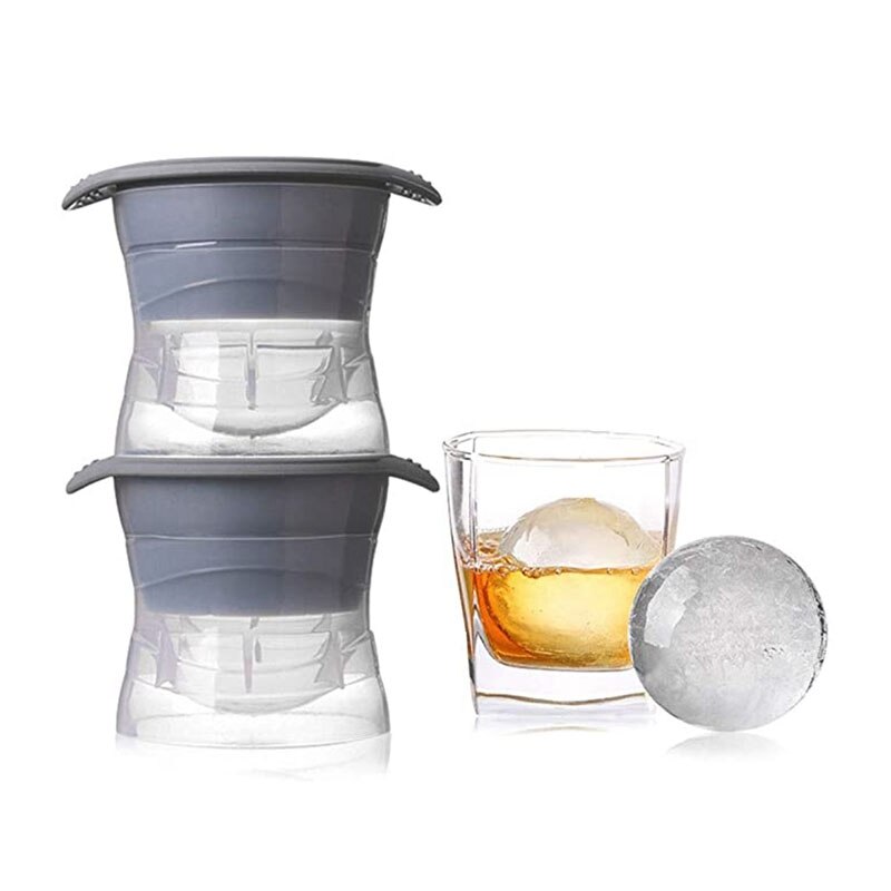 3Stck Silikon PP Eis Eishockey bilden Große Runde mit Deckel, Eis Platz Kreative DIY Whiskey Eis Platz Formen