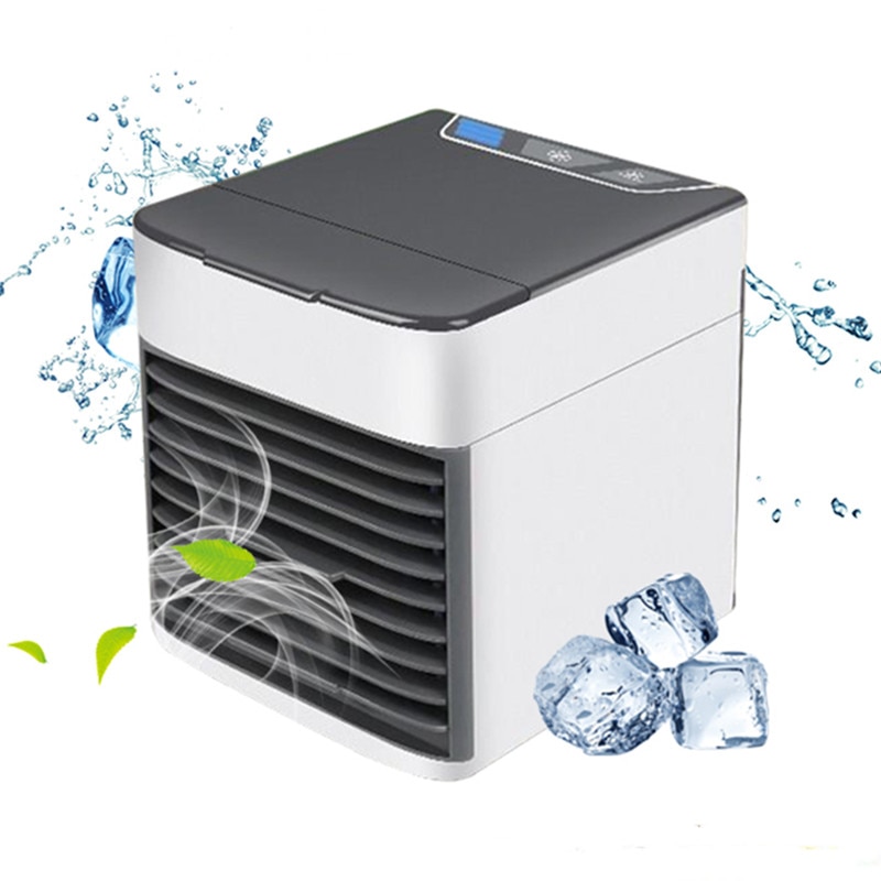 Haushalt Mini Klimaanlage USB Persönlichen Raum Kühler Tragbare 7 Farbe LED Luftkühler LCD Digital Anzeige Schreibtisch Fan