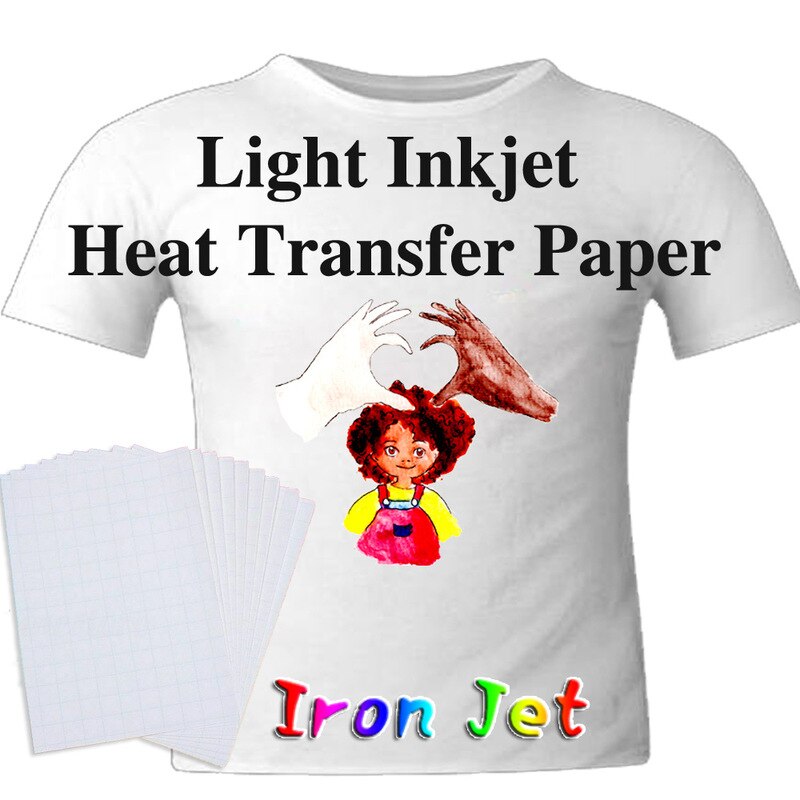 1Pc T-Shirt Druck auf Thermische Transfer Papier Licht Stoff Stoff Prozess A4 Wärme Transfer Druck Papier Licht Farbe Selbst papier