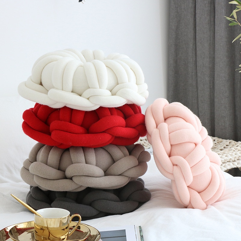 Simanfei Knoten Kissen Rosa Umarmung Runde Ring Krapfen Kissen Für Schlaf Nickerchen Sanft Reise Bett Werfen Kissen Dekorative Kissen Rückenlehne