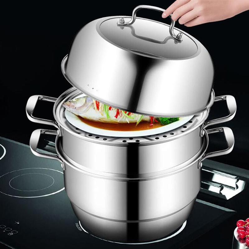 1 einstellen 30cm Drei-schicht Multifunktions römisch Praktische Suppe Dampf Topf Dampf Topf für Küche Heimat Restaurant