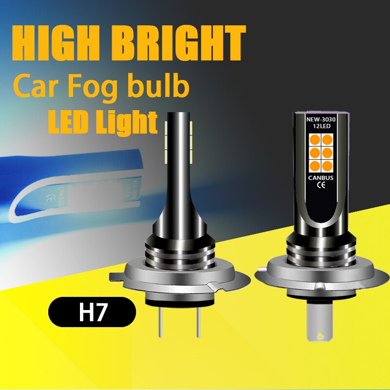 2 stücke H7 LED Lampen Für Autos Hohe Helle Signal Weiß Scheinwerfer Lampen Nebel Licht Eis Blau 3000K Zitrone grün Gelb Rosa Auto DC 12V