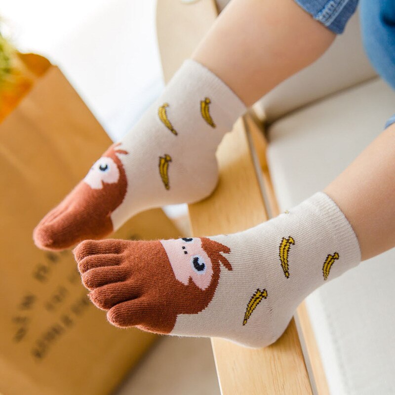 Neue Jahr Kawaii freundlicher Socken Baumwolle Ebene Jungen Mädchen Socken Kappe Socken für freundlicher Fünf Finger Socke