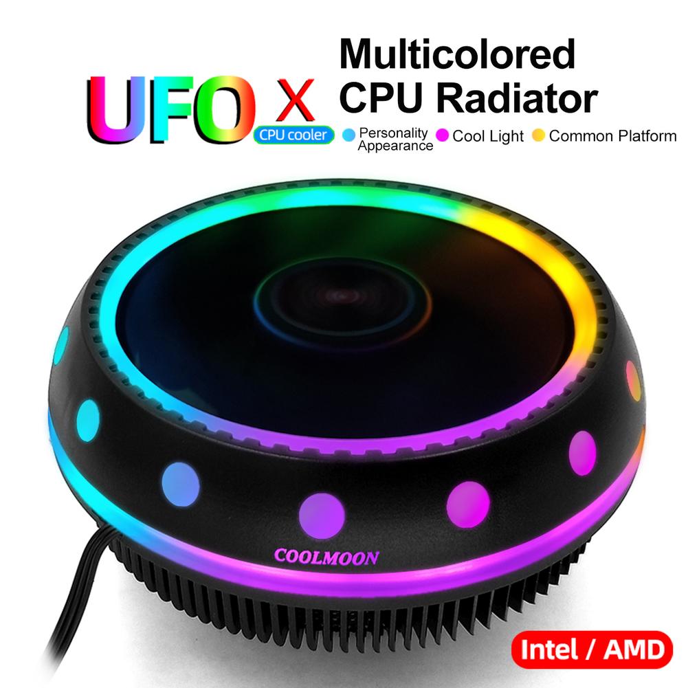 CPU Lüfter Schreibtisch Stumm Gastgeber Intel AMD Universal- UFO-förmigen RGB Farbe CPU Kühler