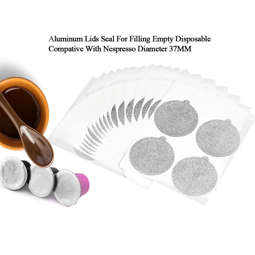 40 stücke Dichtungen Nachfüllung Nespresso Kaffee Capsulas Aufkleber Nachfüllbare Nespress Kaffee Schote Filme Wiederverwendbare Italienischen Kaffee Filter Deckel