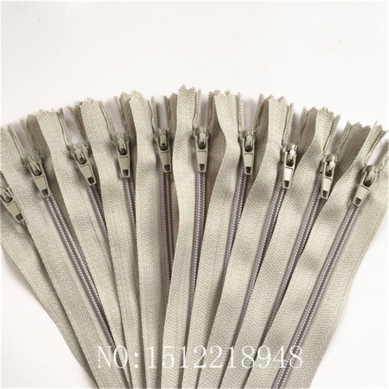 10 stücke (16 Zoll) 40 cm Beige Nylon Spule Reißverschlüsse Schneiderhandwerk Kanalisation Handwerker & FGDQRS #3 Geschlossenen Ende