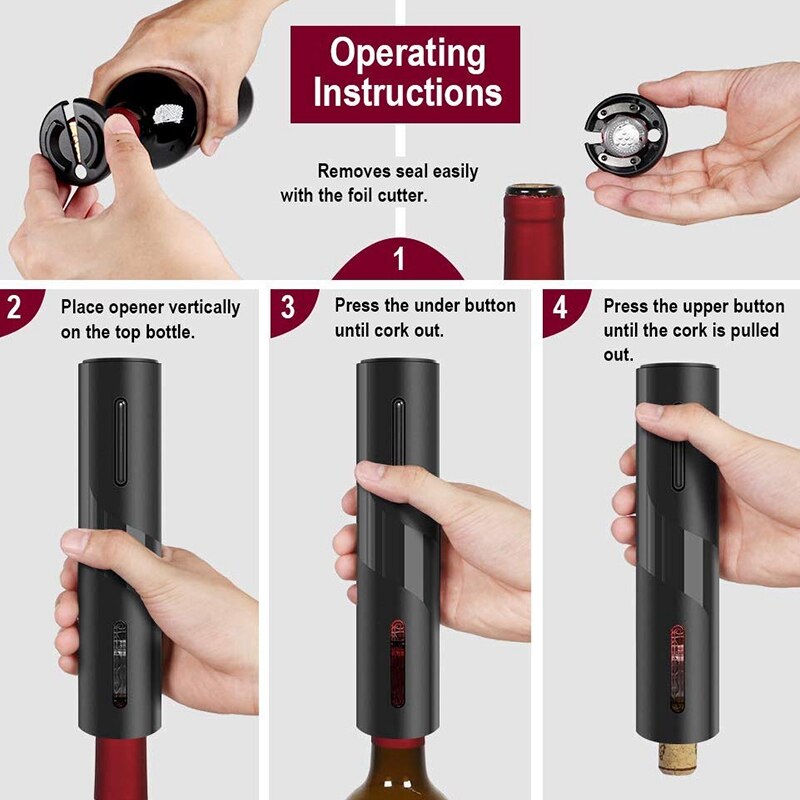 Elektrische Wein Öffner Wiederaufladbare Automatische Korkenzieher Wein Flasche Öffner mit Folie Cutter & USB Ladekabel, anzug für Heim Uns
