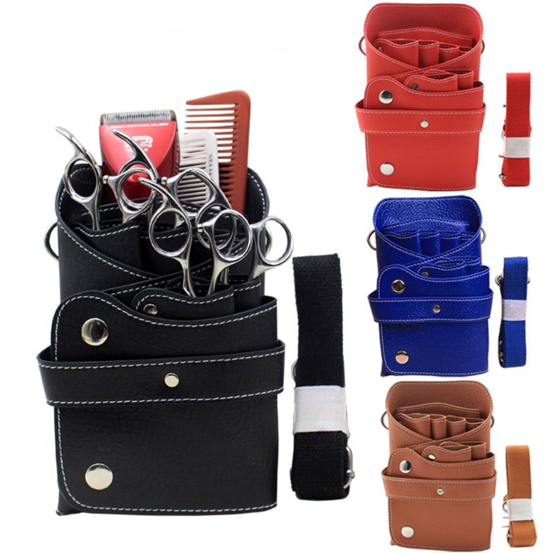 Tragbare PU Leder Schere Tasche mit Gurt Haar Stylist Tasche Friseur Werkzeug Tasche für Friseure