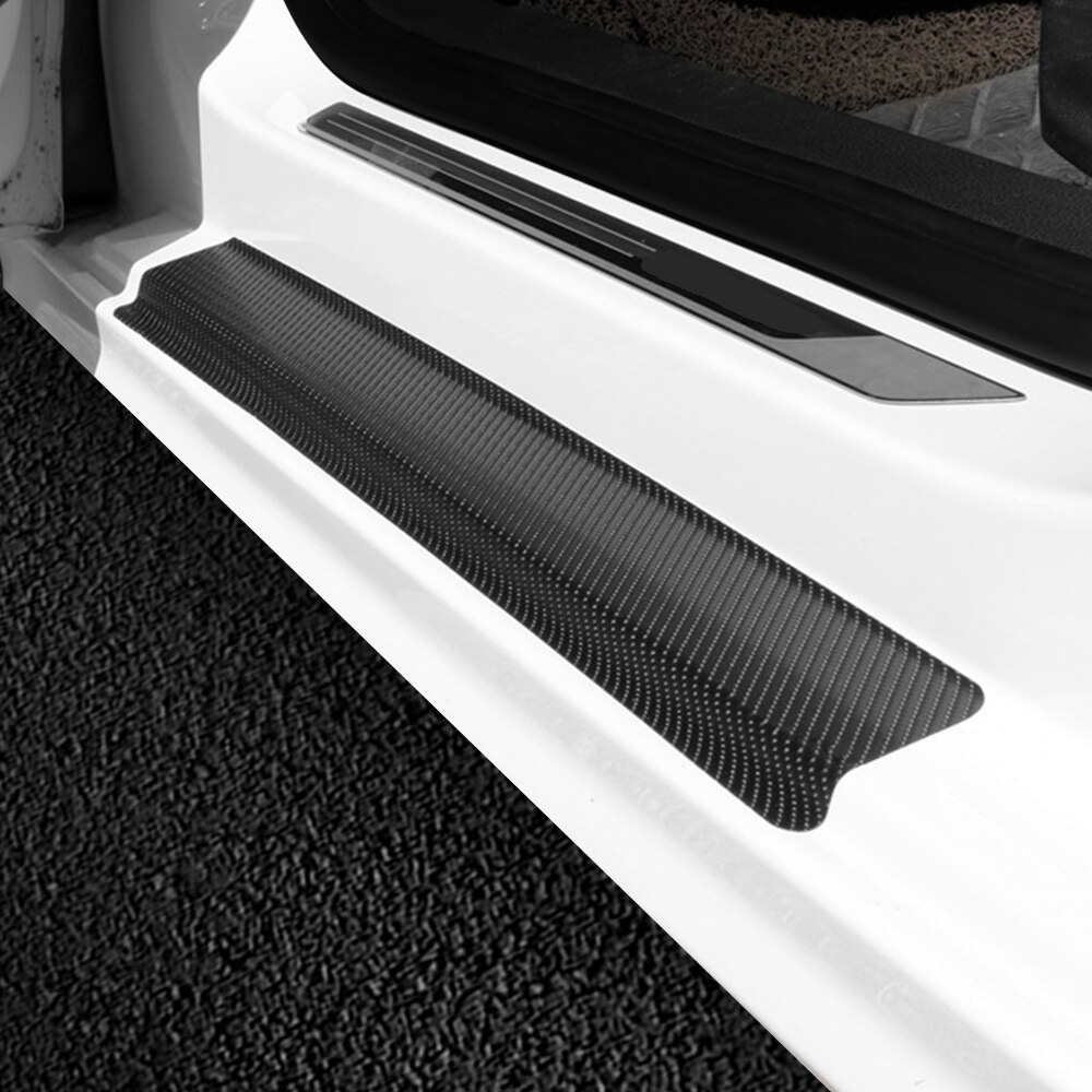 DecalsMe 4 stücke Auto Tür Sill Protektoren Aufkleber Aufkleber Kohlenstoff Fiber Vinyl Aufkleber auf Auto Aufkleber für Autos SUV Lkw aufsammeln