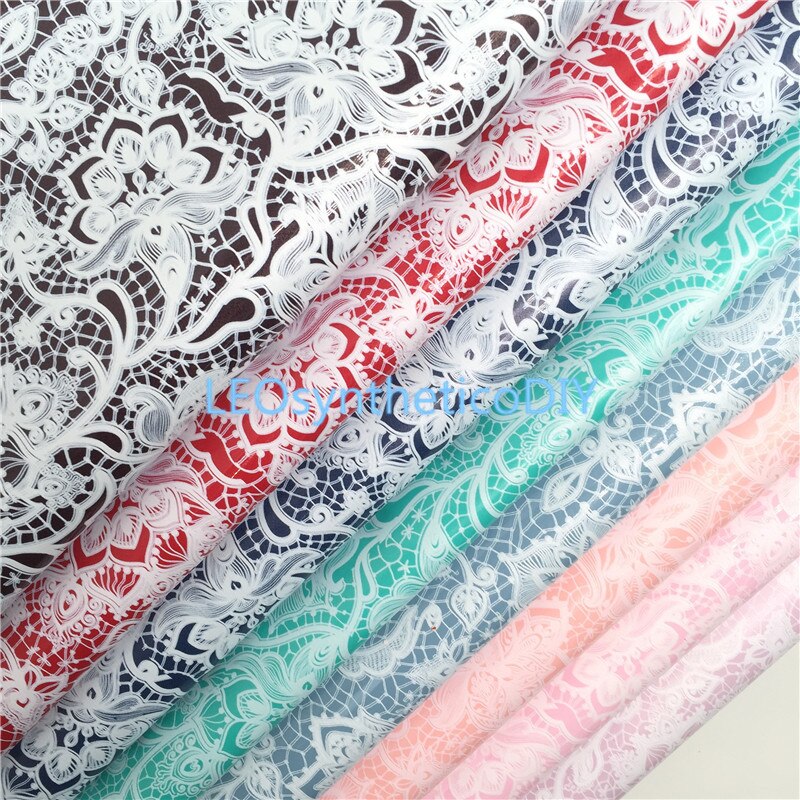 1PC 21X29CM Weiß Spitze Synthetische Leder Stoff Leder Blätter, PU Leder Für, Der BöGen LEOsyntheticoDIY 4S08A