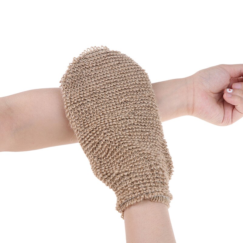 1 stücke Peeling Hanf Handschuh Fausthandschuh Handschuh Schlecht Schwamm Wäscher Entfernen Abgestorbene Haut Tief Reinigen & Beleben Ihre Haut Doppel seite