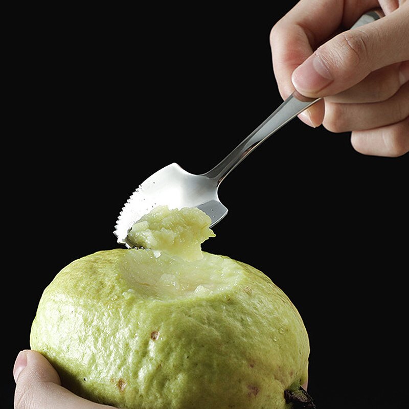 410 Edelstahl Babynahrung Ergänzung Löffel Obst Sägezahn Kratzen Löffel Eis Nachtisch Kaffee Rühren Löffel